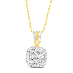 Luminesce Lab Grown 9ct Yellow Gold 1/2 Carat Diamond Pendant with Chain Shiels