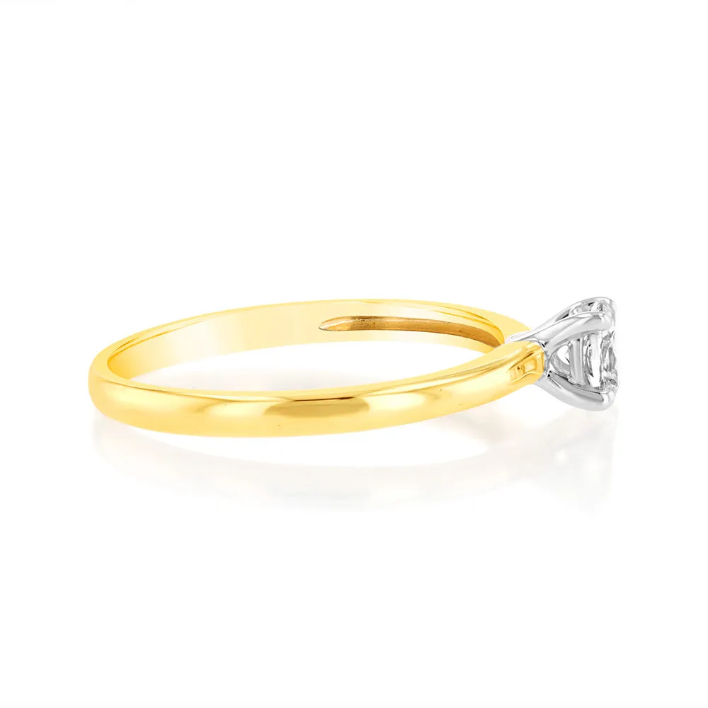 Luminesce Lab Grown 9ct Yellow Gold 1/4 Carat Oval Cut Solitaire Diamond Ring Shiels