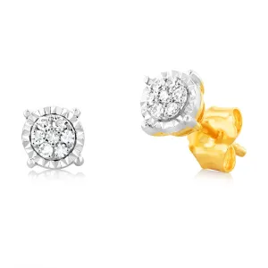 Luminesce Lab Grown 9ct Yellow Gold 4 Claw Stud Diamond Earrings Shiels