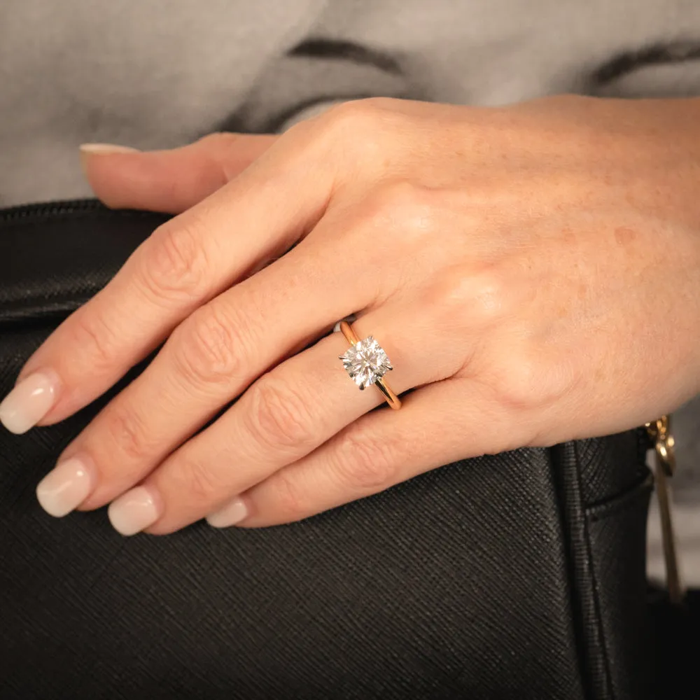 Luminesce Lab Grown Certified 2 Carat Diamond Cushion Cut Engagement Ring in 18ct Yellow Gold Shiels