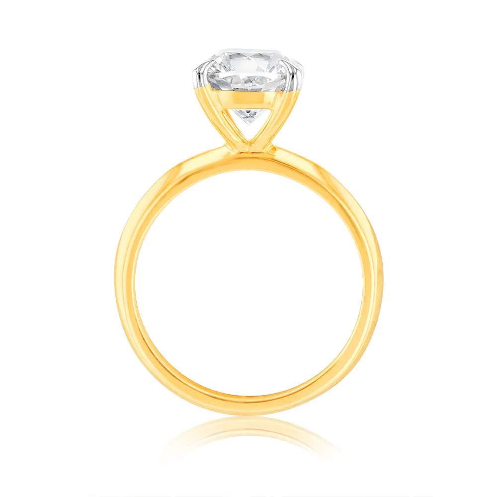 Luminesce Lab Grown Certified 2 Carat Diamond Cushion Cut Engagement Ring in 18ct Yellow Gold Shiels