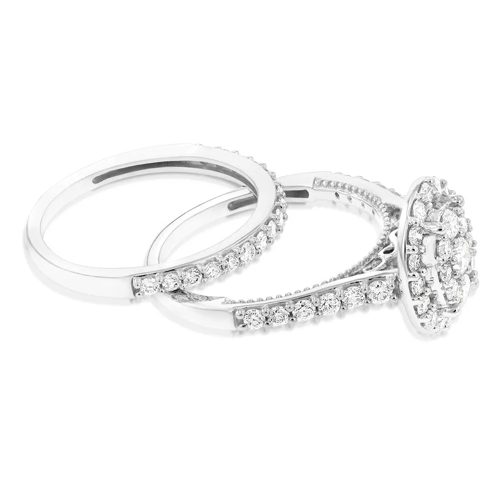 Luminesce Lab Grown Diamond 1.2CT Bridal Set in Oval Design 10ct White Gold Shiels