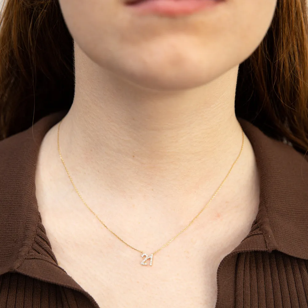 Luminesce Lab Grown Diamond 21 Pendant in 9ct Yellow Gold on Adjustable 45cm Chain Shiels