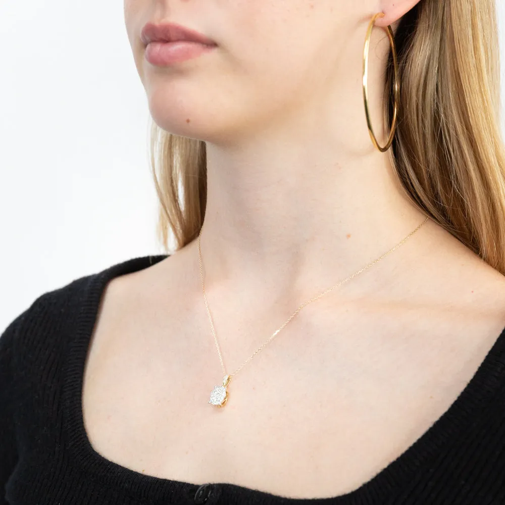 Luminesce Lab Grown Diamond .45 Carat Cluster Pendant in 9ct Yellow Gold With Chain Shiels