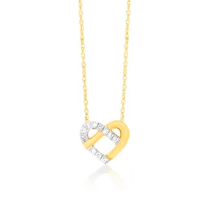 Luminesce Lab Grown Diamond Heart Pendant in 9ct Yellow Gold with Chain Shiels