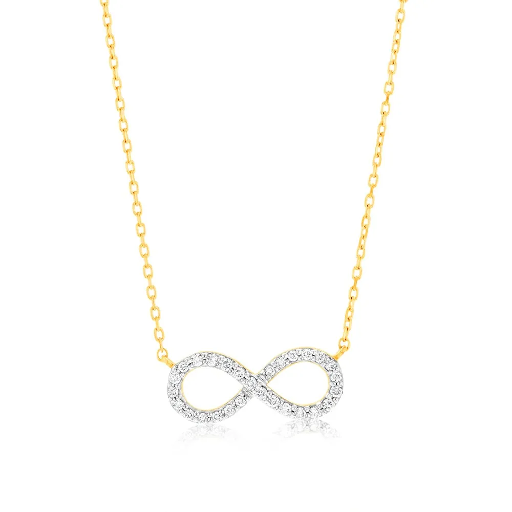 Luminesce Lab Grown Infinity Diamond Pendant in 9ct Yellow Gold Shiels