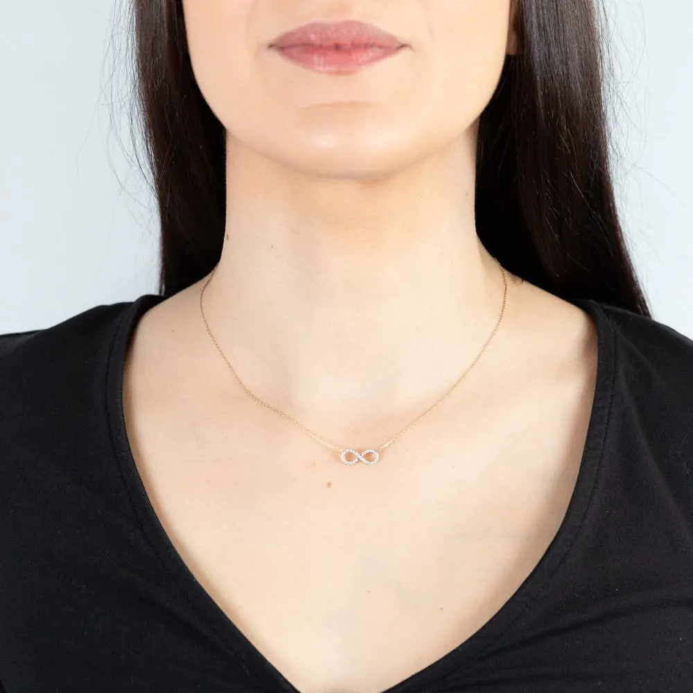 Luminesce Lab Grown Infinity Diamond Pendant in 9ct Yellow Gold Shiels