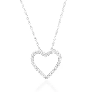 Luminesce Lab Grown Sterling Silver 0.10 Carat Diamond Heart Pendant with 34 Diamonds Shiels