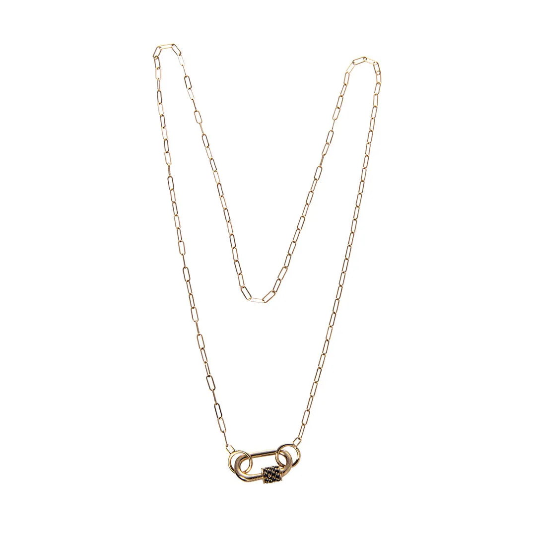 Marla Aaron 14K Gold Square Link Chain Necklace Croghans