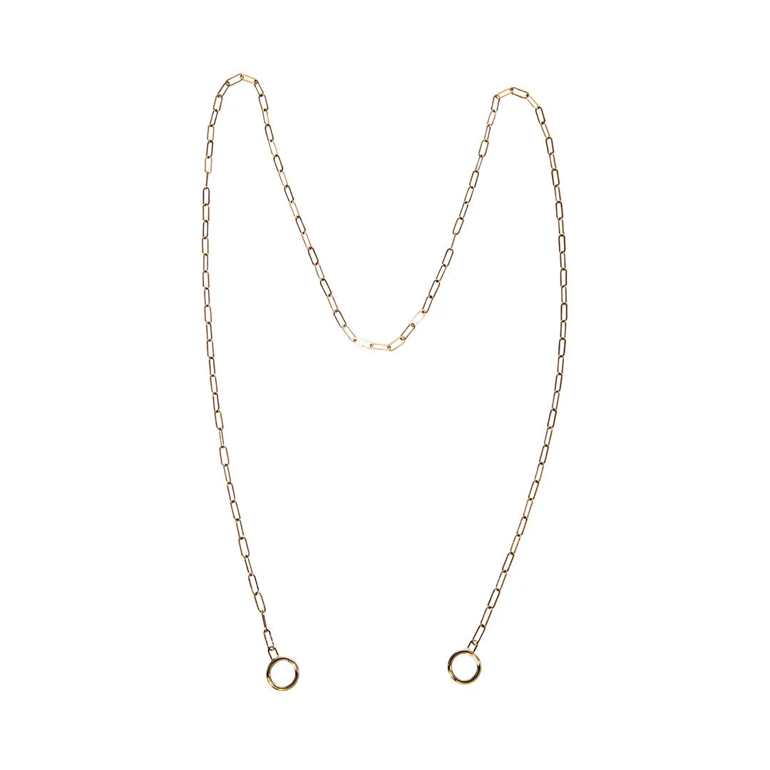Marla Aaron 14K Gold Square Link Chain Necklace Croghans