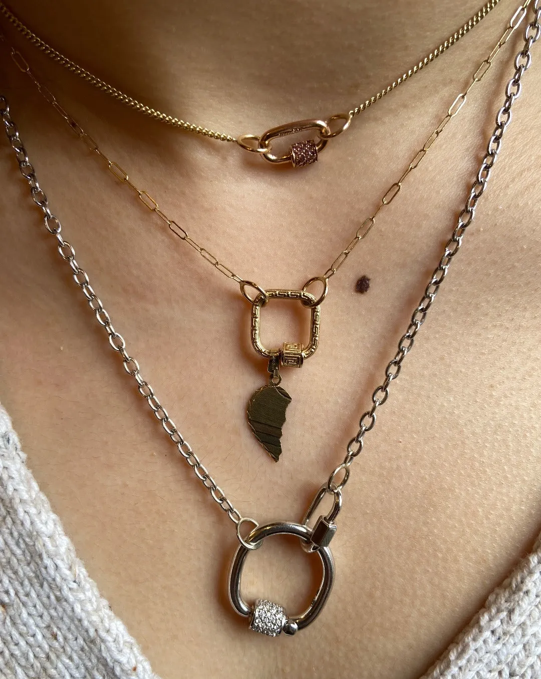 Marla Aaron 14K Gold Square Link Chain Necklace Croghans
