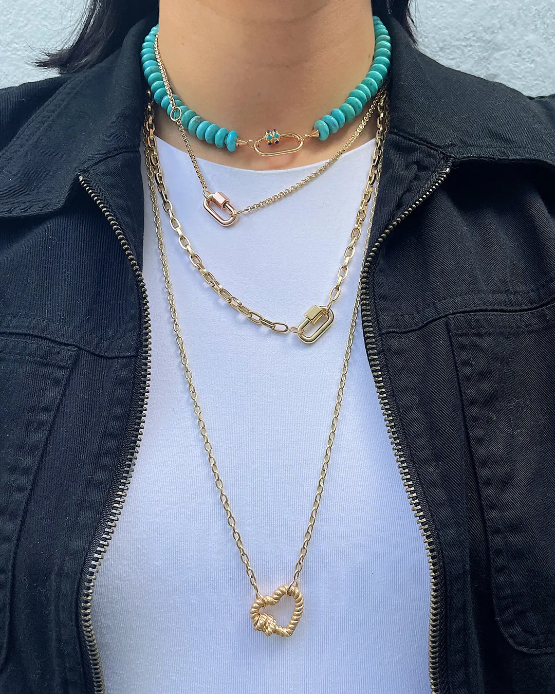 Marla Aaron 14K Yellow Gold Biker Chain Necklace Croghans