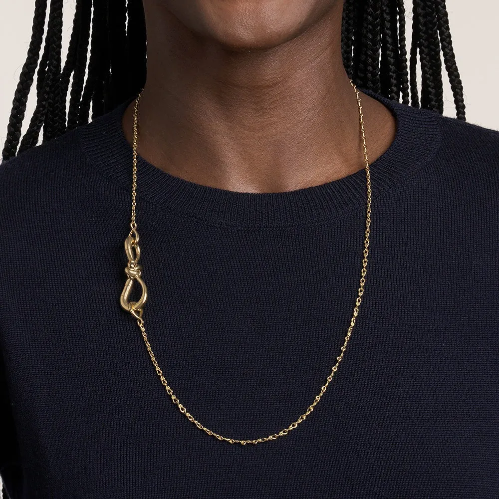 Marla Aaron 18K Gold Small True Lovers Knot Chain Necklace Croghans