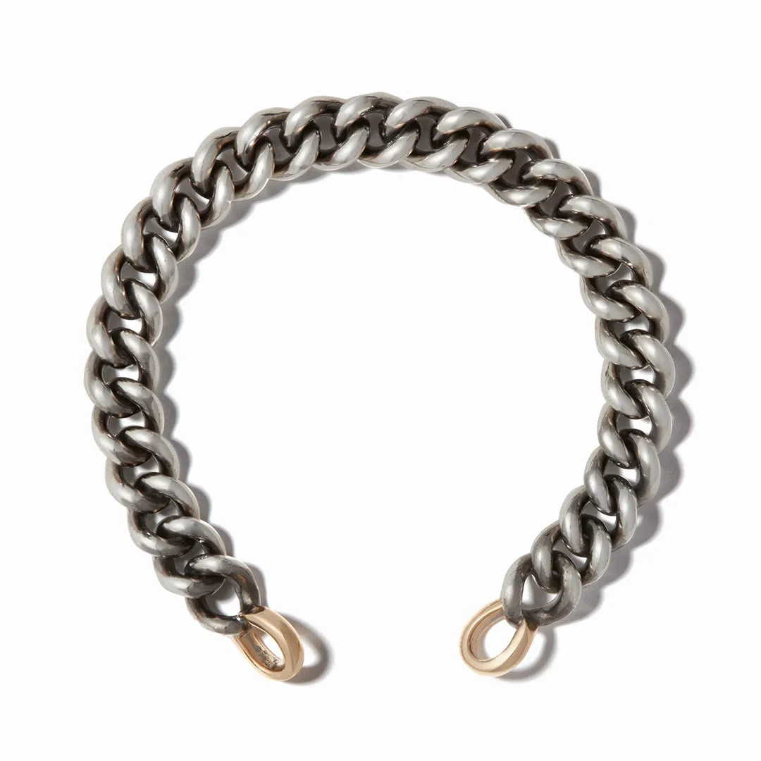 Marla Aaron Silver Mini Mega Curb Chain Bracelet