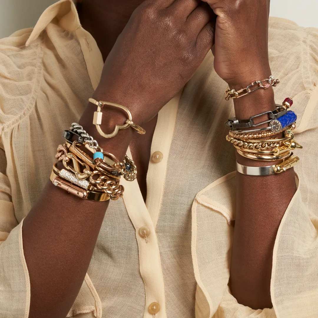 Marla Aaron Silver Mini Mega Curb Chain Bracelet