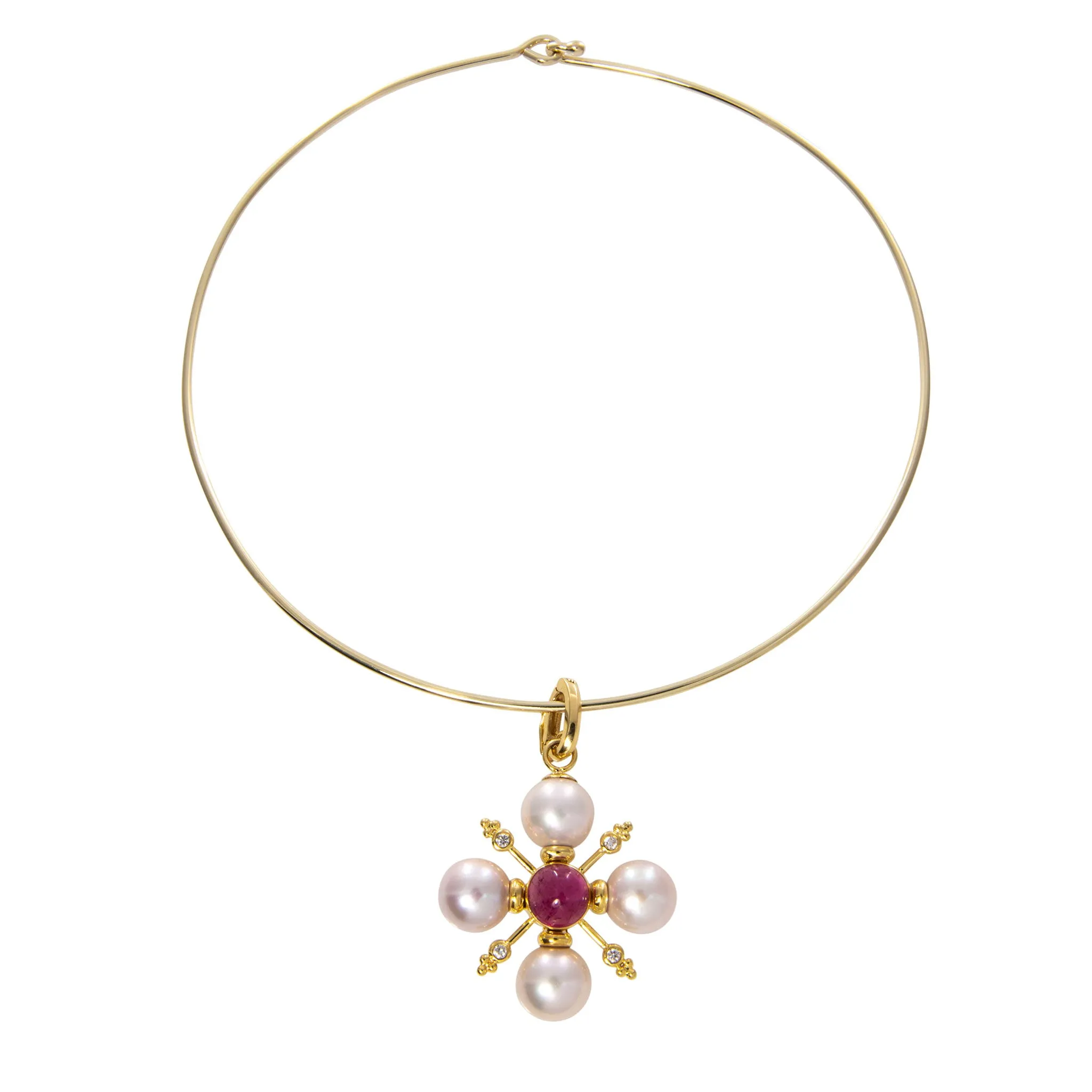 Mazza 14K Yellow Gold 2mm Wire Collar Necklace Croghans