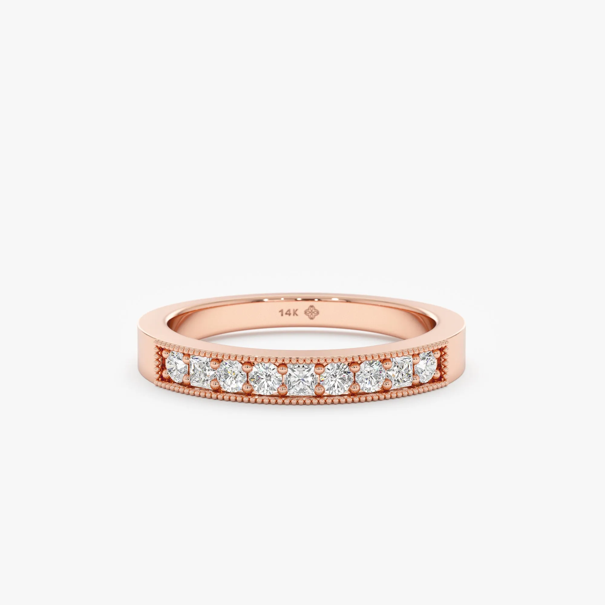 Milgrain Edge Diamond Wedding Band, Betty SARAHELISE