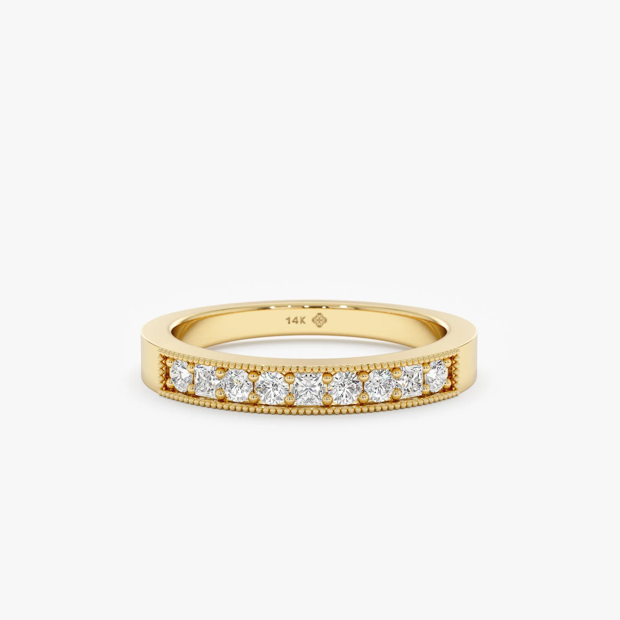 Milgrain Edge Diamond Wedding Band, Betty SARAHELISE