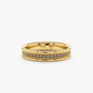 Milgrain Set Black Diamond Eternity Ring, Hermione SARAHELISE