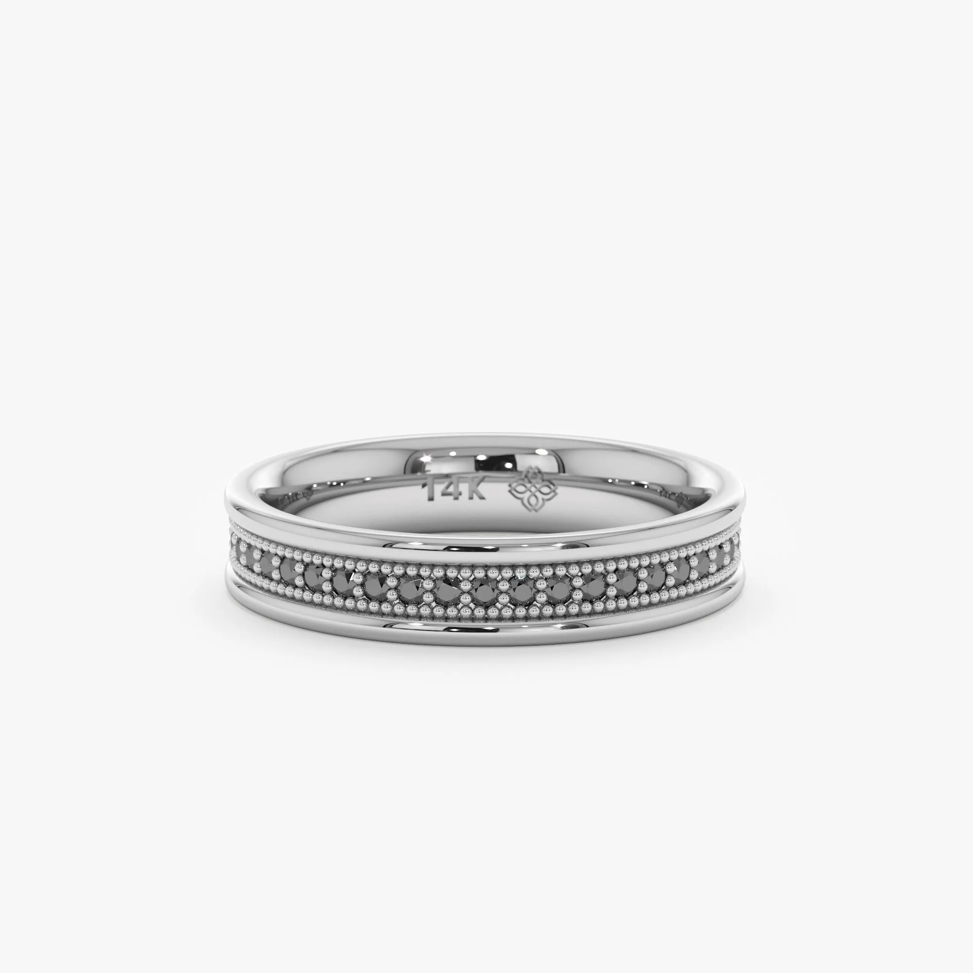 Milgrain Set Black Diamond Eternity Ring, Hermione SARAHELISE
