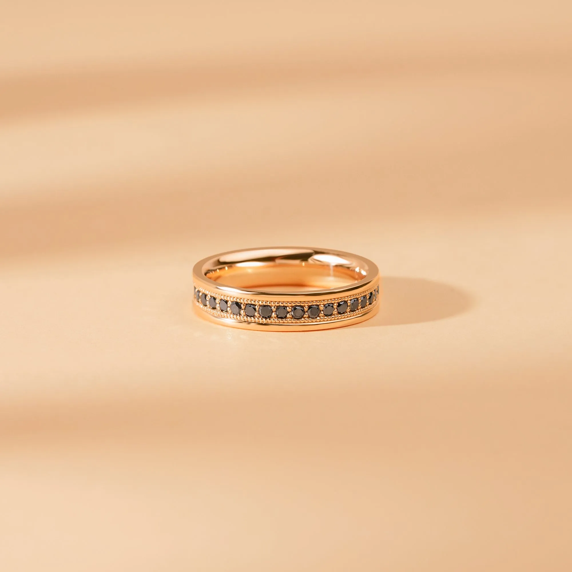 Milgrain Set Black Diamond Eternity Ring, Hermione SARAHELISE