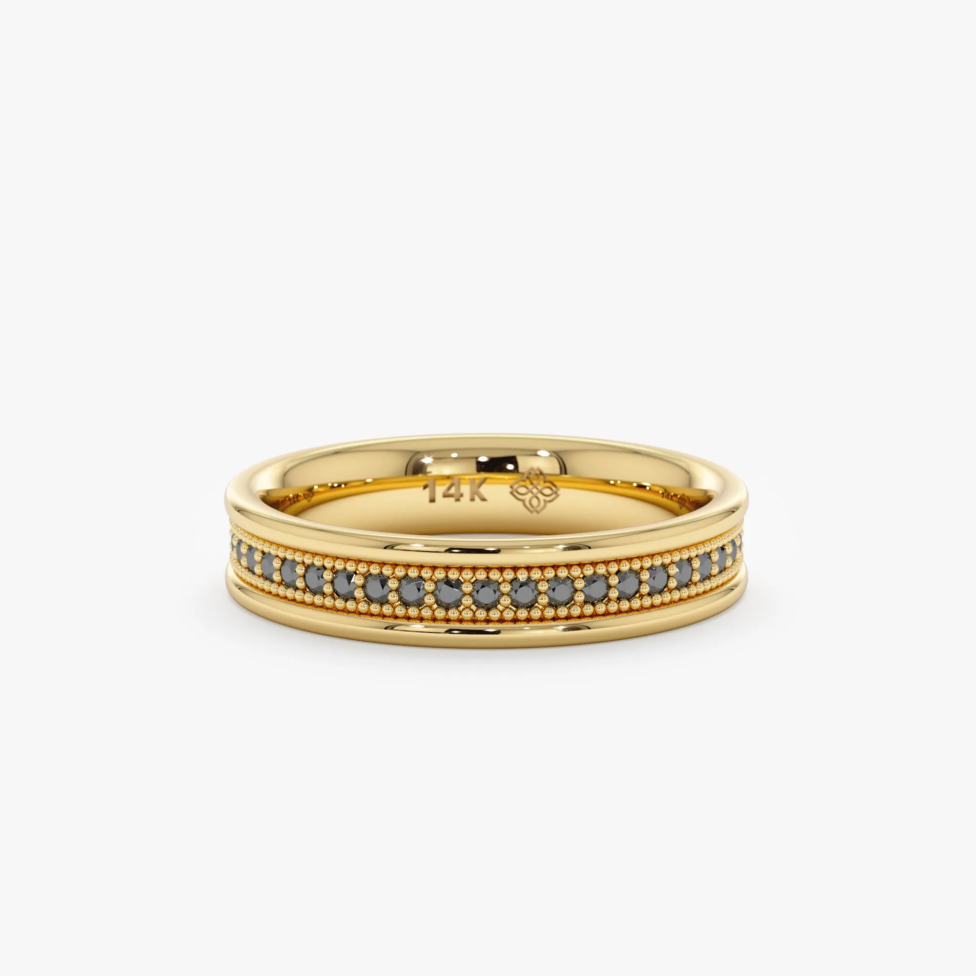 Milgrain Set Black Diamond Eternity Ring, Hermione SARAHELISE