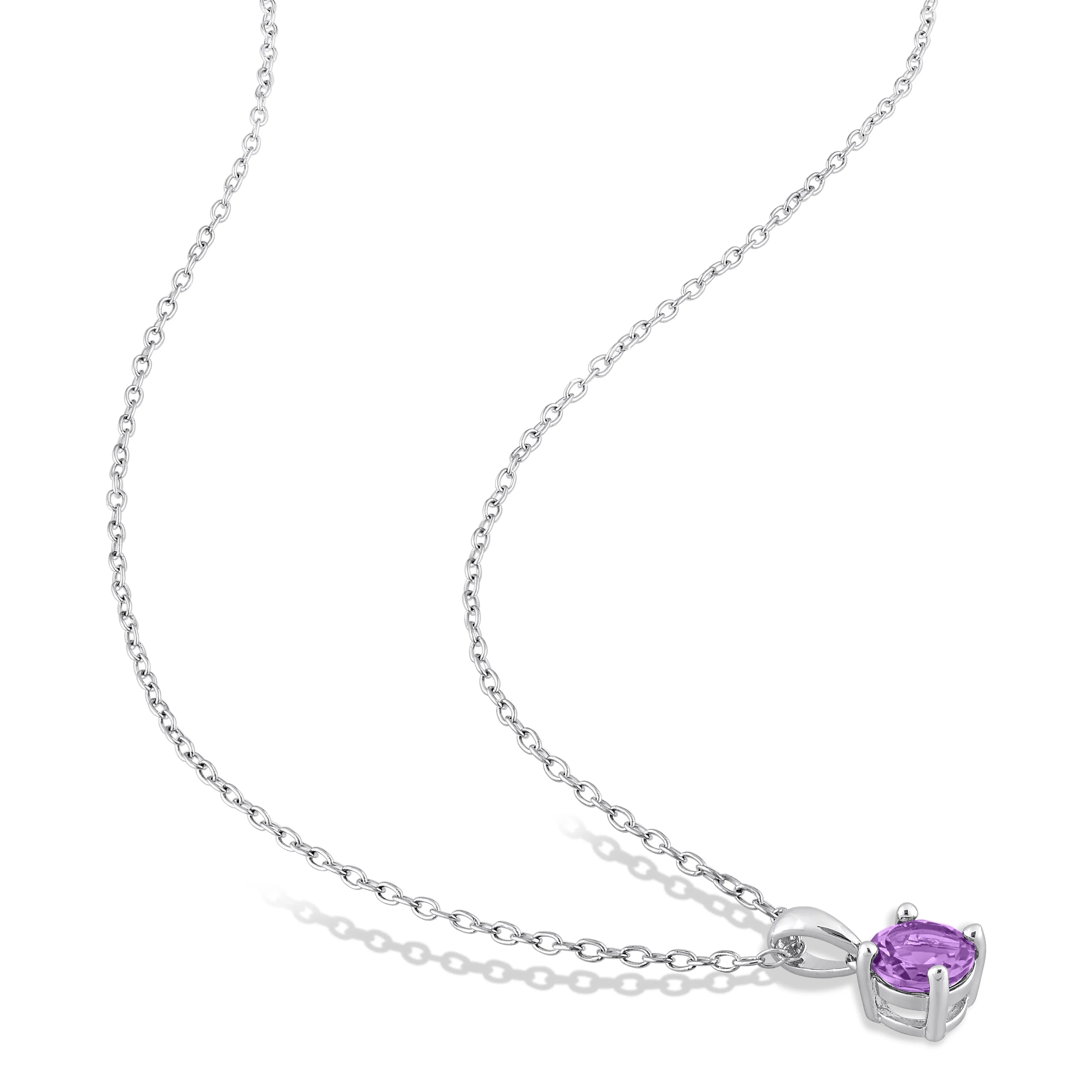 Mimi & Max 2 CT TGW Amethyst 2-Piece Set of Pendant with Chain and Earrings in Sterling Silver