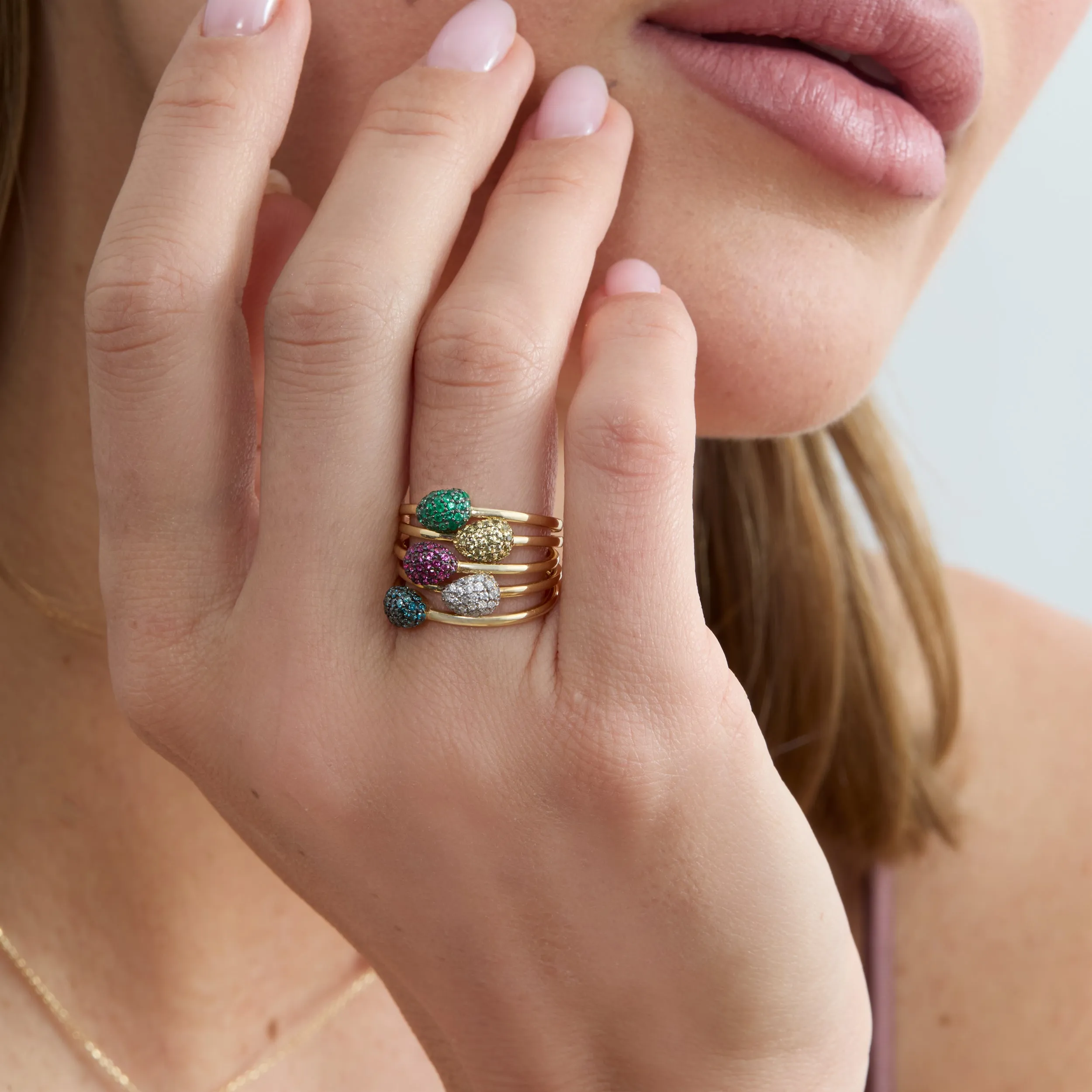 Mini Dome Stackable Ring, Uzma SARAHELISE