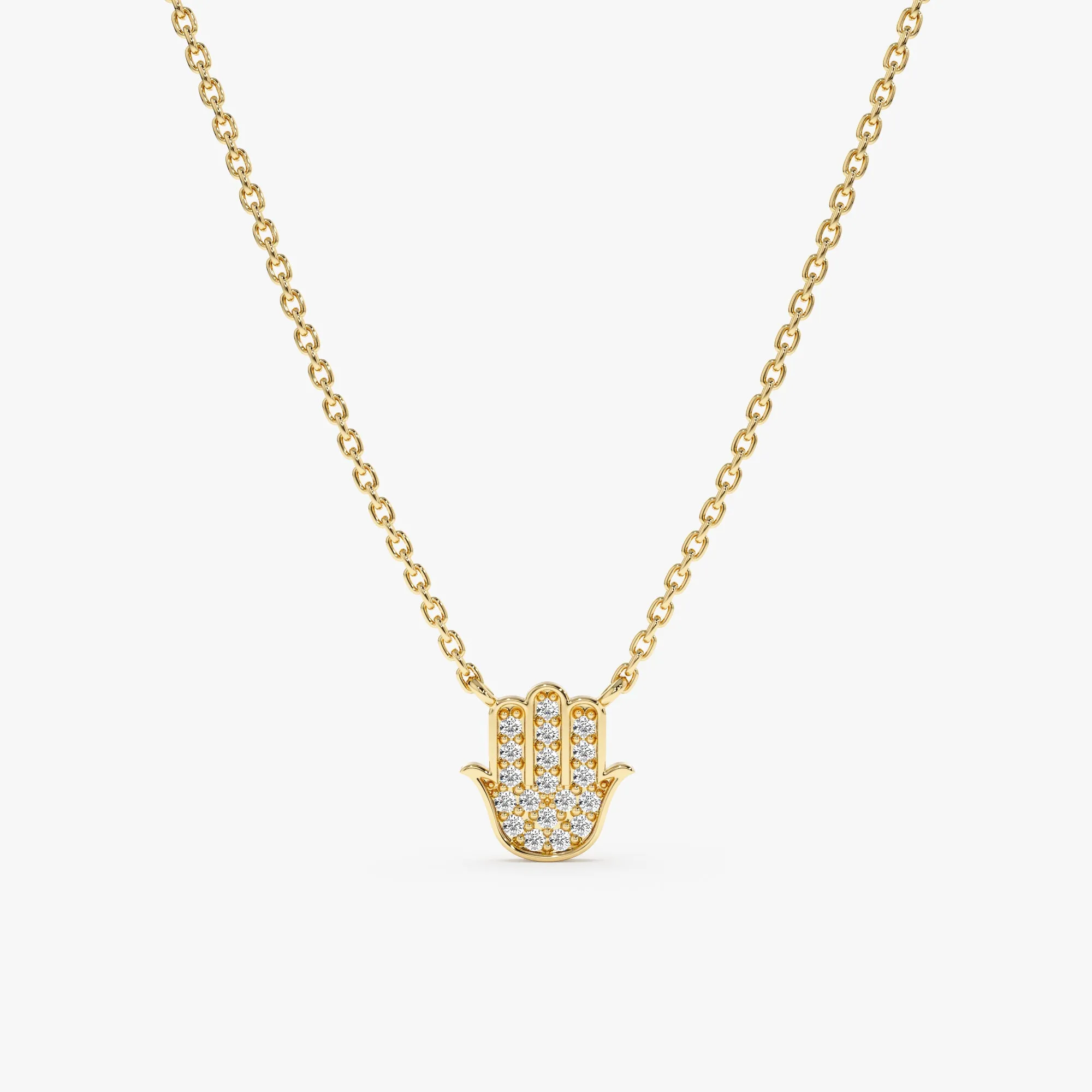 Minimalistic Diamond Hamsa Necklace, Heidi SARAHELISE