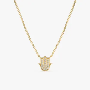 Minimalistic Diamond Hamsa Necklace, Heidi SARAHELISE