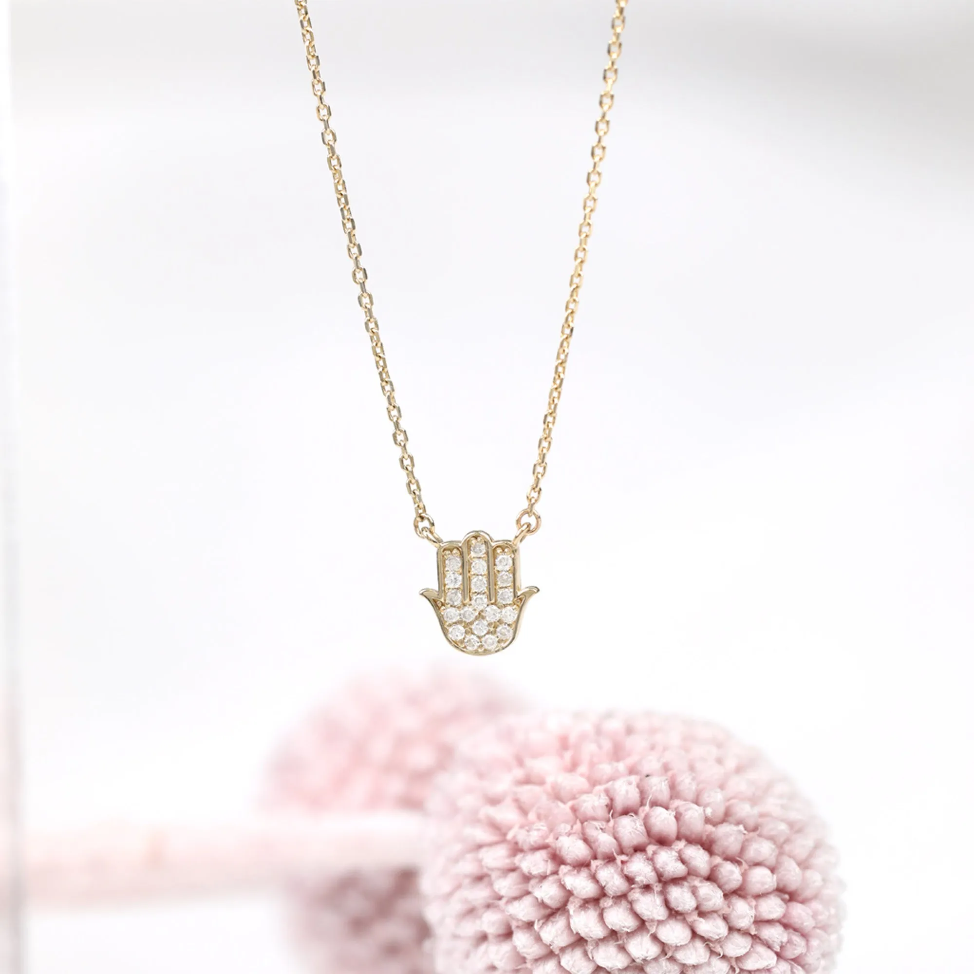 Minimalistic Diamond Hamsa Necklace, Heidi SARAHELISE