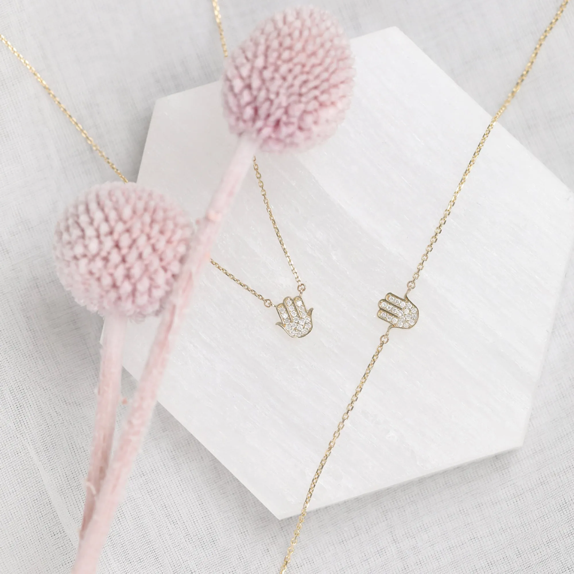 Minimalistic Diamond Hamsa Necklace, Heidi SARAHELISE
