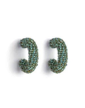 Mirror Hoop Earrings - Aqua