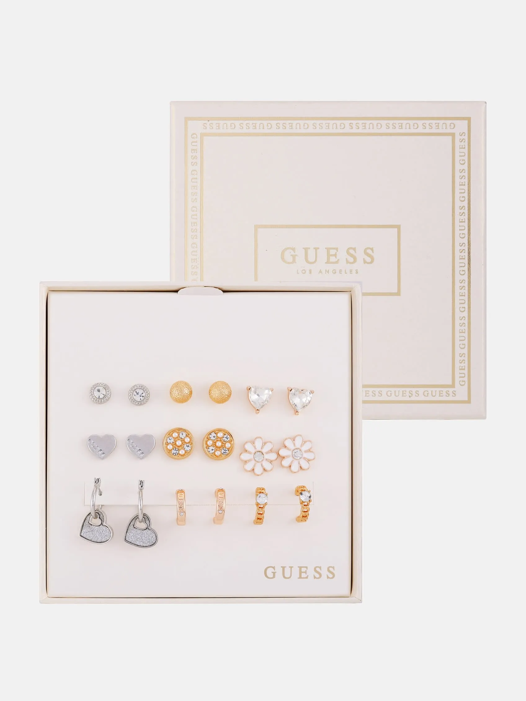 Mixed Stud and Huggie Earrings Box Set - 9 Pairs