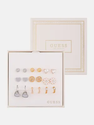 Mixed Stud and Huggie Earrings Box Set - 9 Pairs