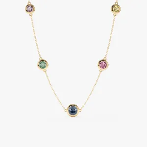 Multi-Color Sapphire Station Necklace, Layla SARAHELISE