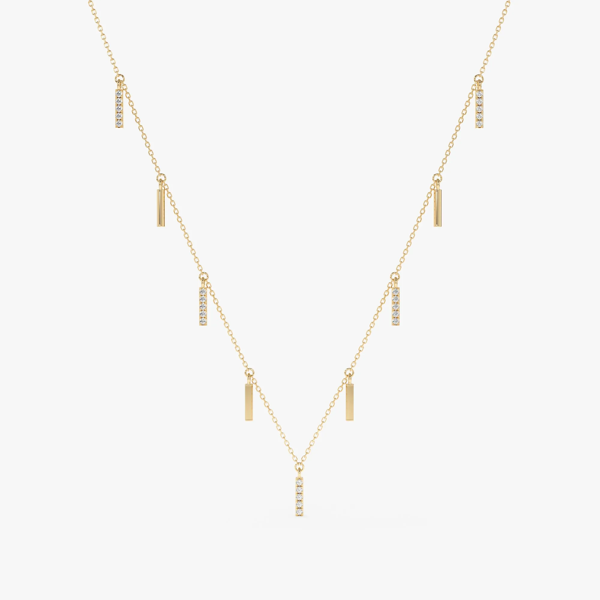 Multi Diamond Bar Necklace, Priscilla SARAHELISE