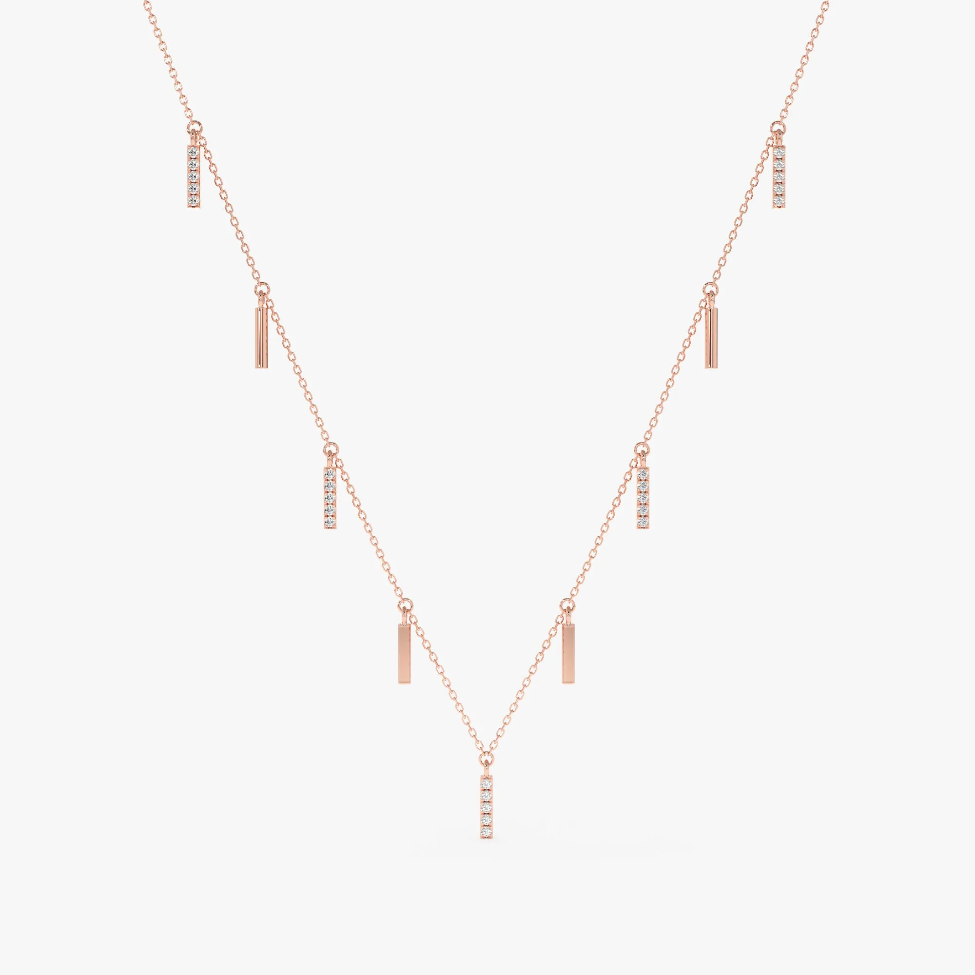 Multi Diamond Bar Necklace, Priscilla SARAHELISE