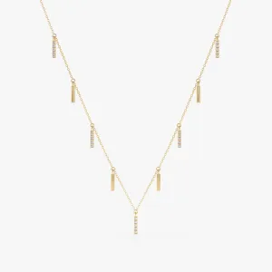 Multi Diamond Bar Necklace, Priscilla SARAHELISE