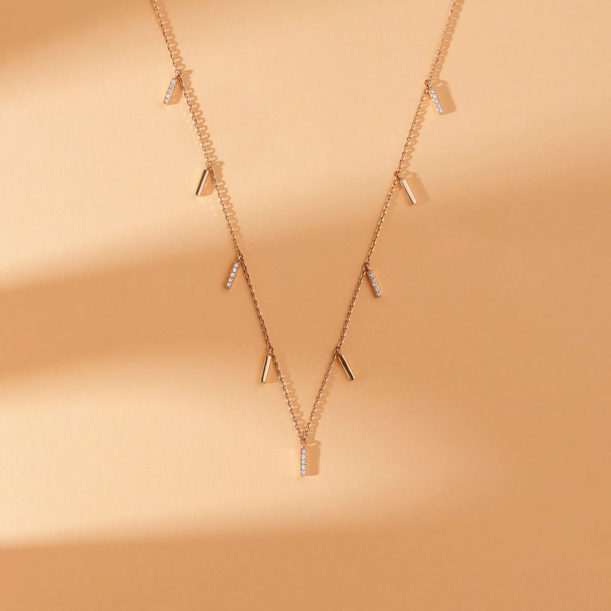 Multi Diamond Bar Necklace, Priscilla SARAHELISE
