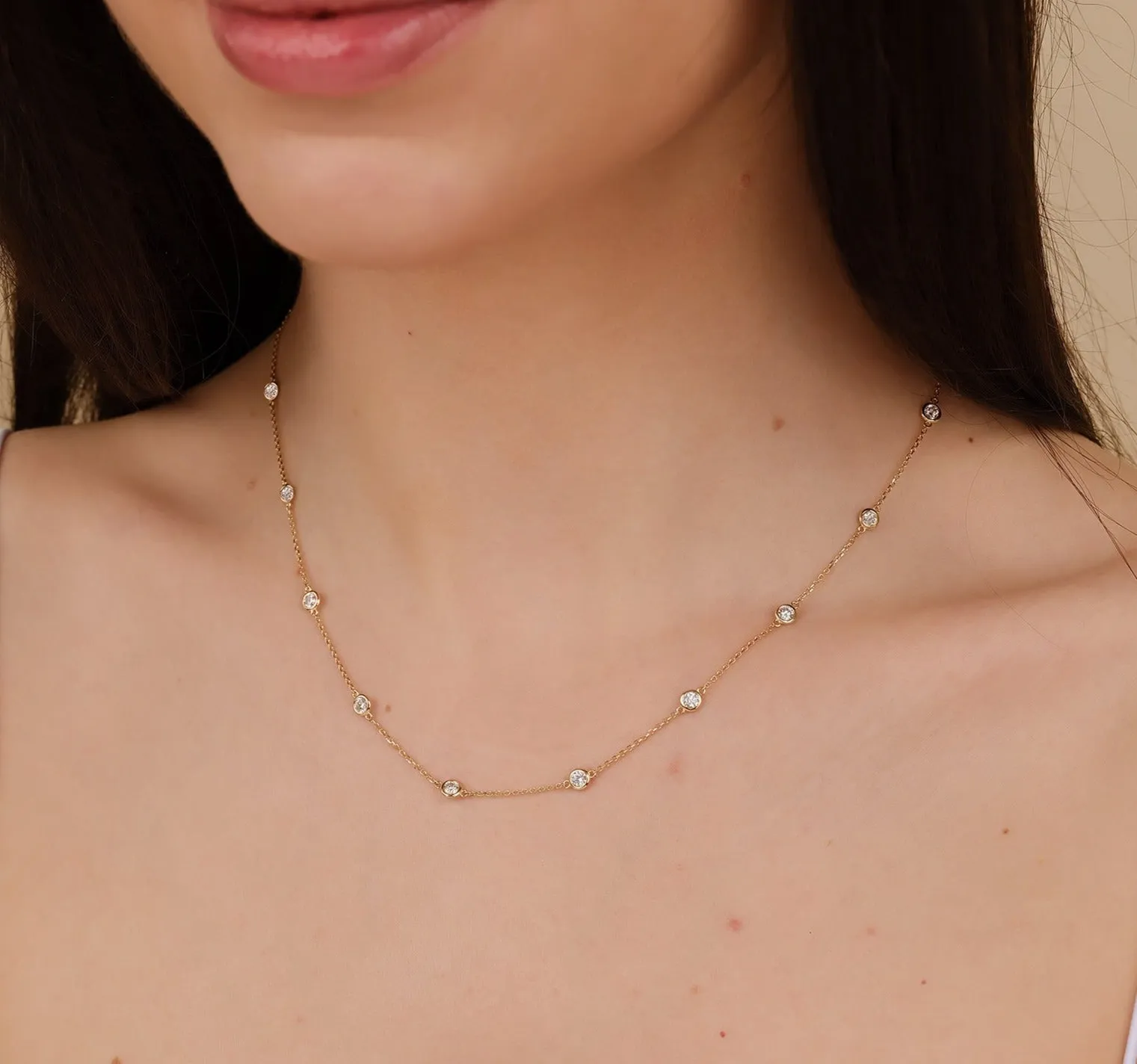 Multi Diamond By The Yard Necklace - 1 ctw, Acacia SARAHELISE