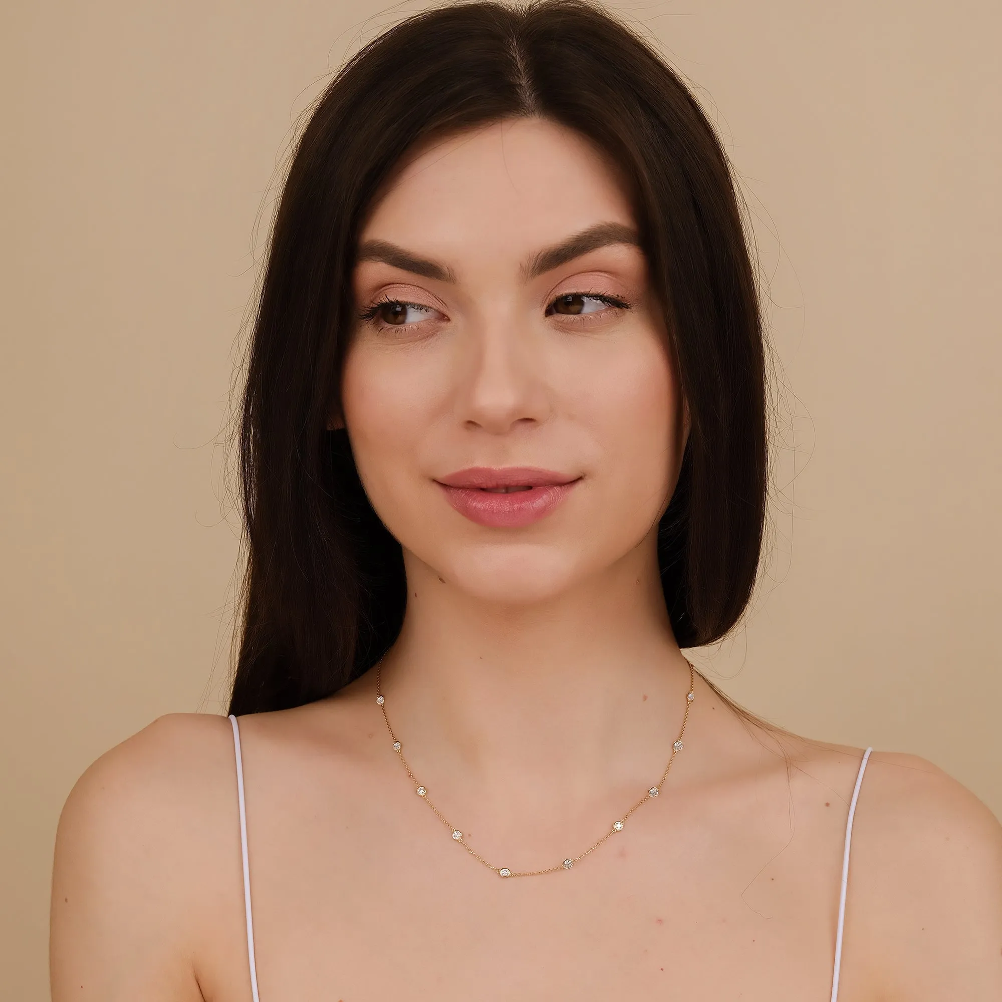 Multi Diamond By The Yard Necklace - 1 ctw, Acacia SARAHELISE