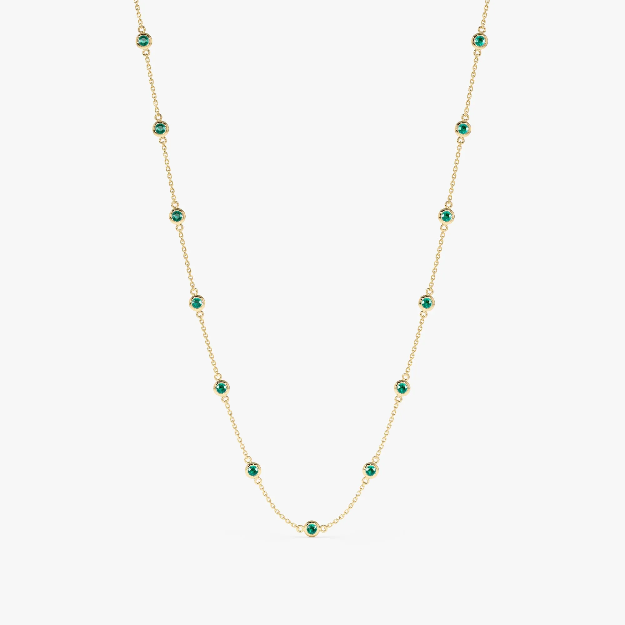 Multi Emerald Station Necklace, Gwen SARAHELISE