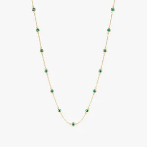 Multi Emerald Station Necklace, Gwen SARAHELISE