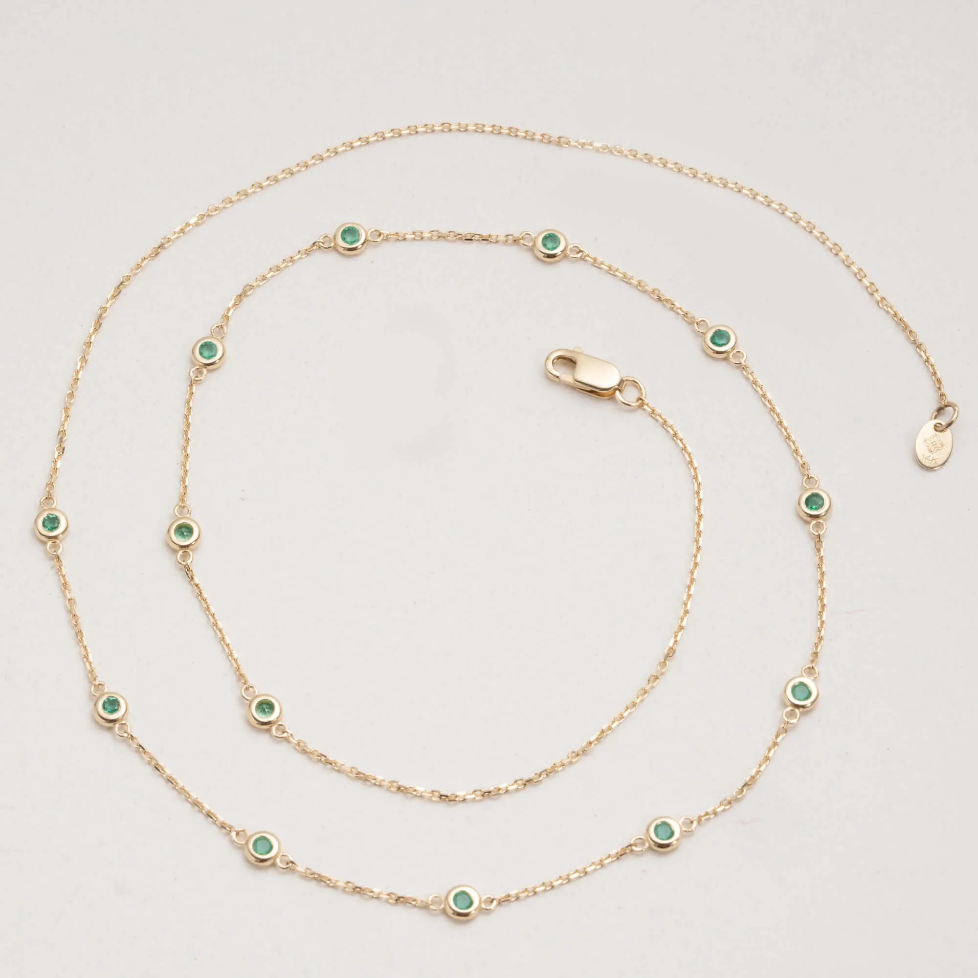 Multi Emerald Station Necklace, Gwen SARAHELISE