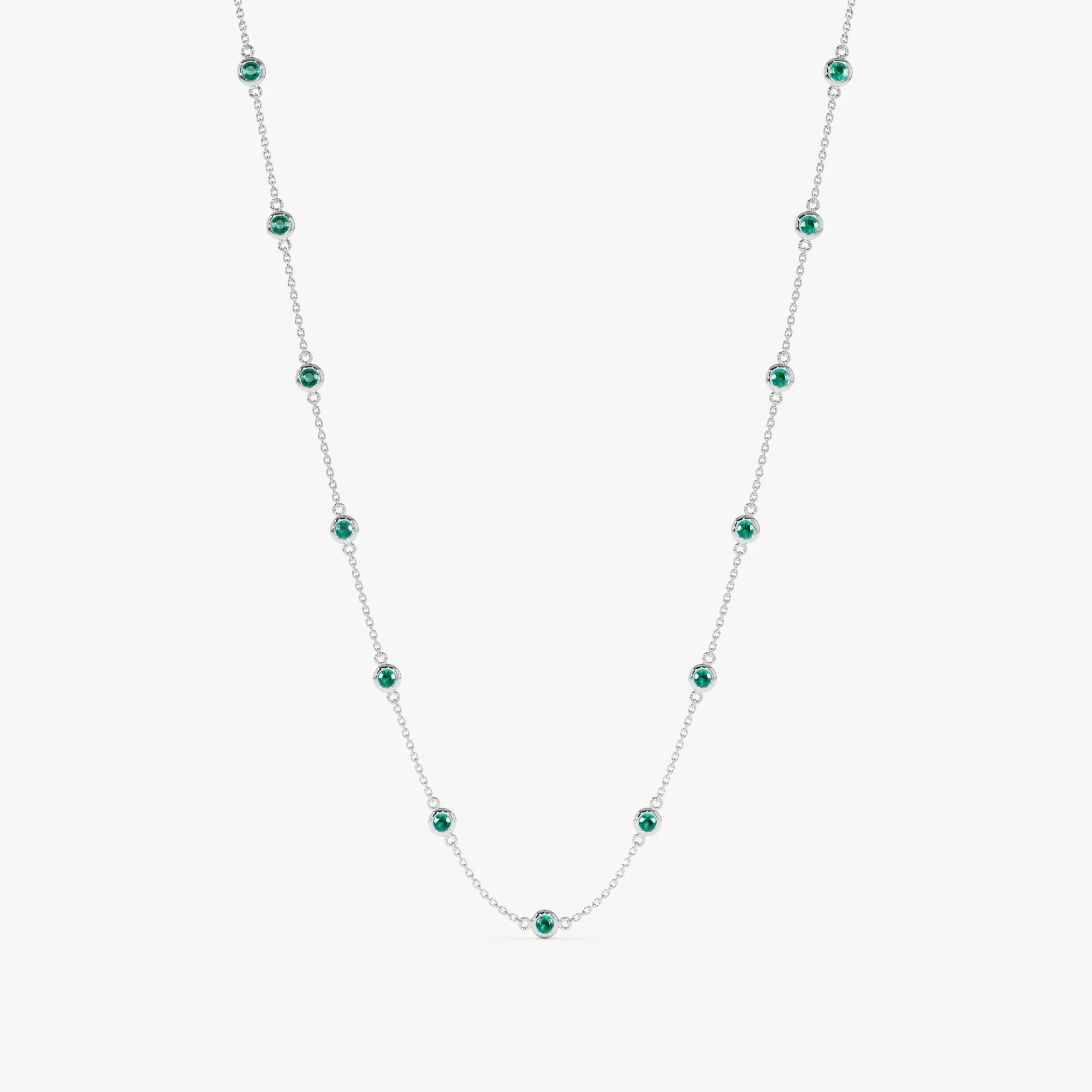 Multi Emerald Station Necklace, Gwen SARAHELISE