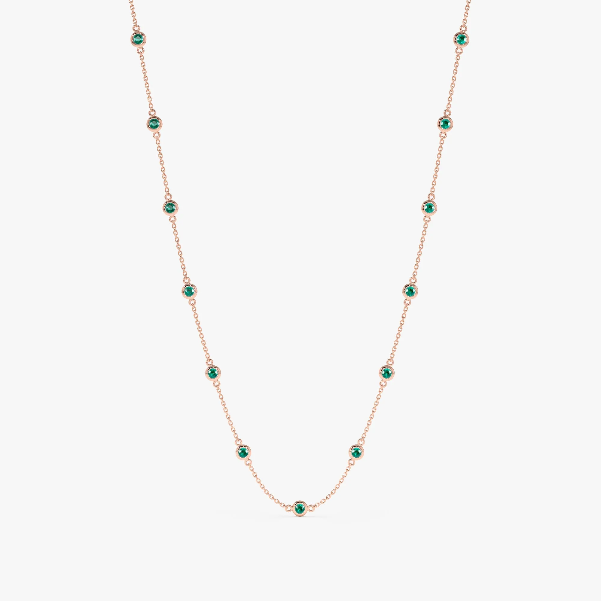 Multi Emerald Station Necklace, Gwen SARAHELISE