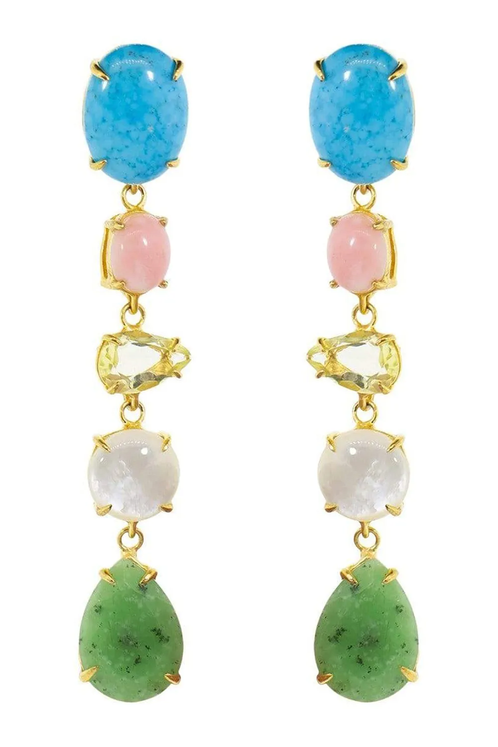 Multi Stone Drop Earrings