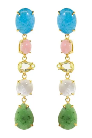 Multi Stone Drop Earrings