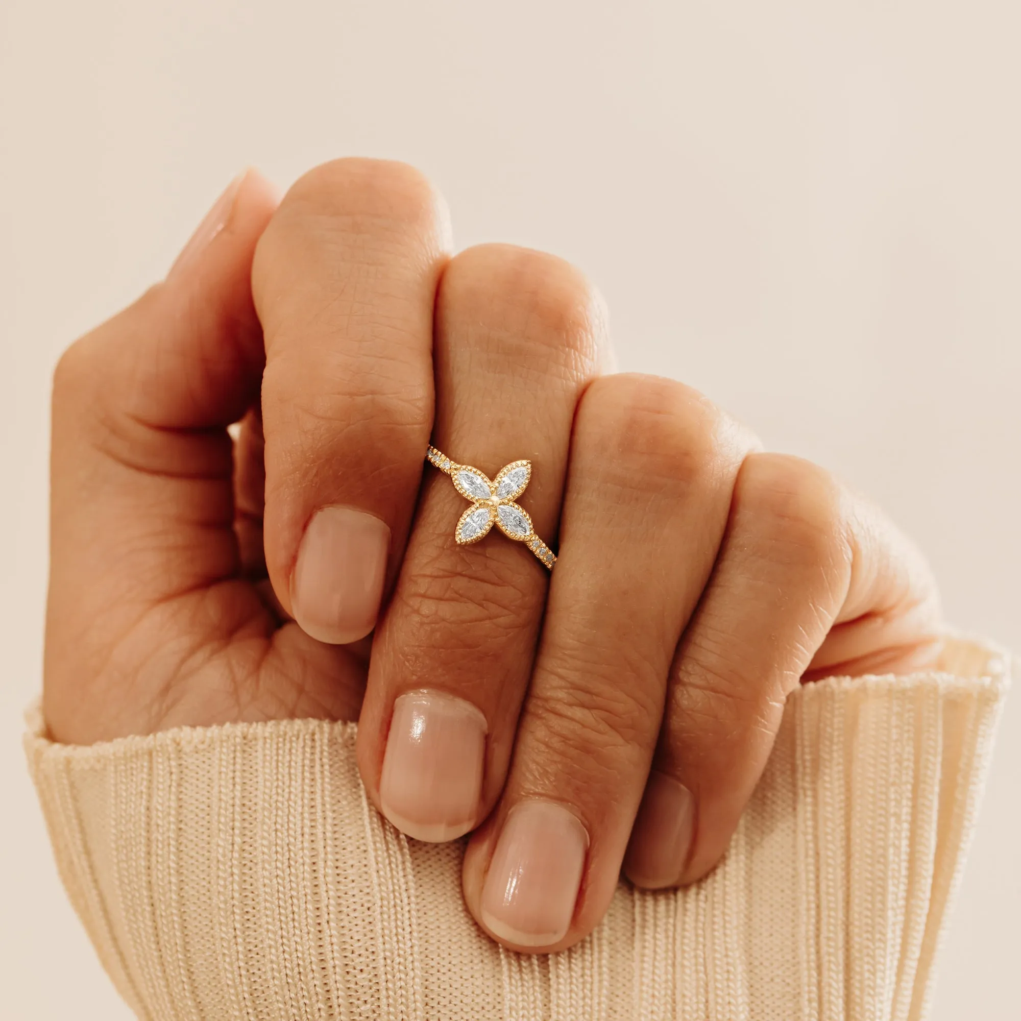 Natural Diamond Clover Ring, Leticia SARAHELISE